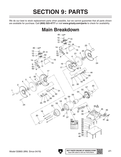 Part Diagram for G0865