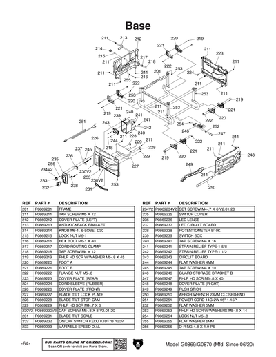 Part Diagram for G0870