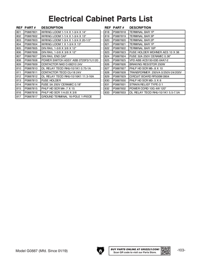 Part Diagram for G0887