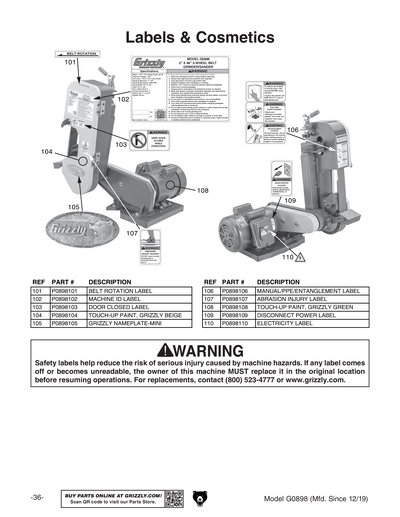 Part Diagram for G0898