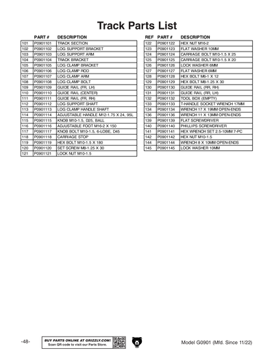 Part Diagram for G0901