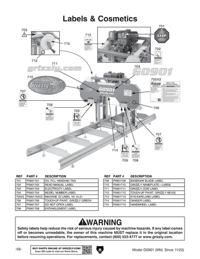 Part Diagram for G0901