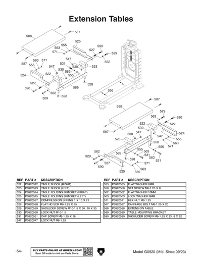 Part Diagram for G0920