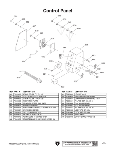 Part Diagram for G0920