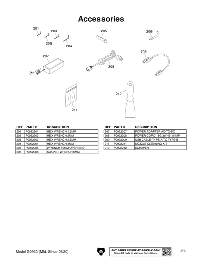 Part Diagram for G0922
