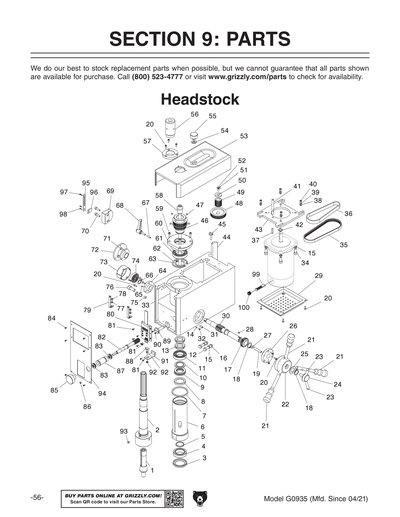 Part Diagram for G0935