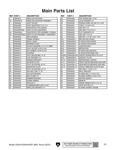 Part Diagram for G0944HEP