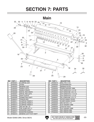 Part Diagram for G0950