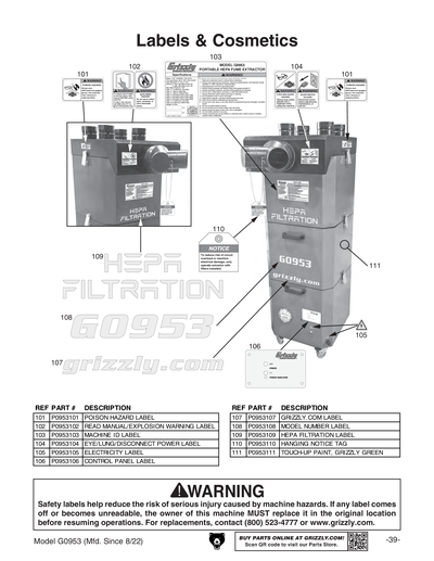Part Diagram for G0953