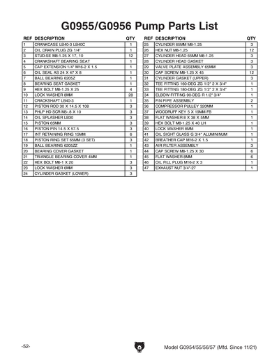 Part Diagram for G0956