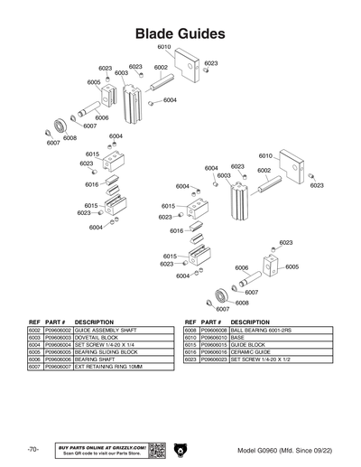 Part Diagram for G0960