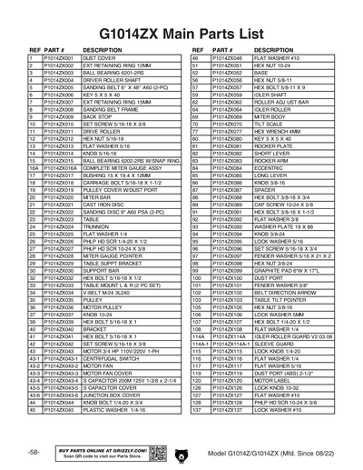 Part Diagram for G1014Z