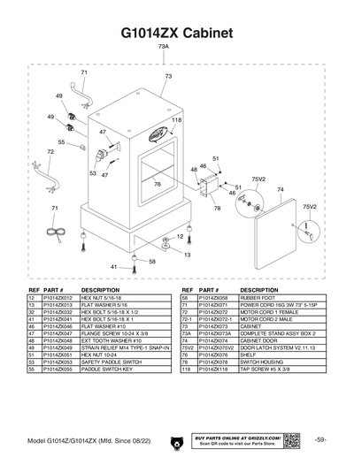 Part Diagram for G1014Z