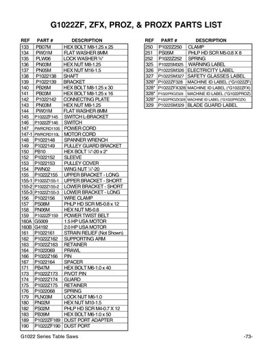 Part Diagram for G1022PROZ