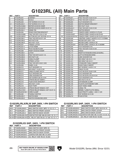 Part Diagram for G1023RLX
