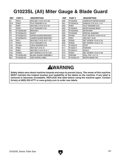 Part Diagram for G1023SLWX3