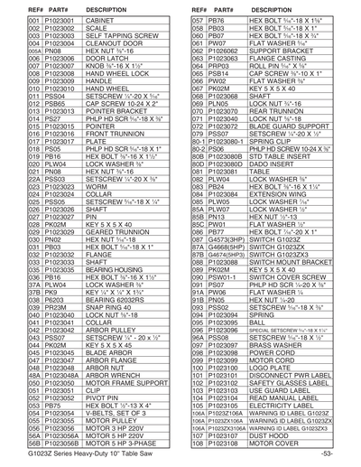 Part Diagram for G1023ZX3