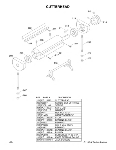 Parts for G1182ZX 6