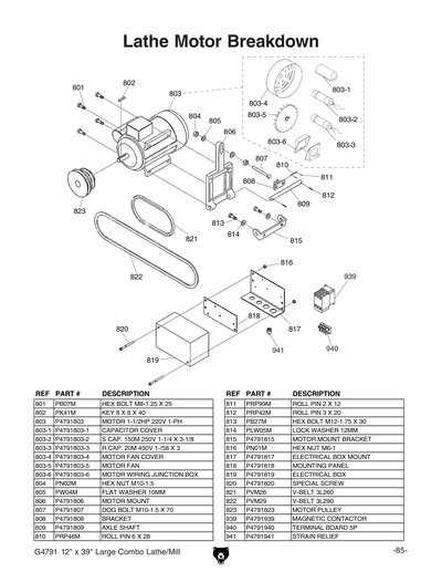 Parts for G4791 12