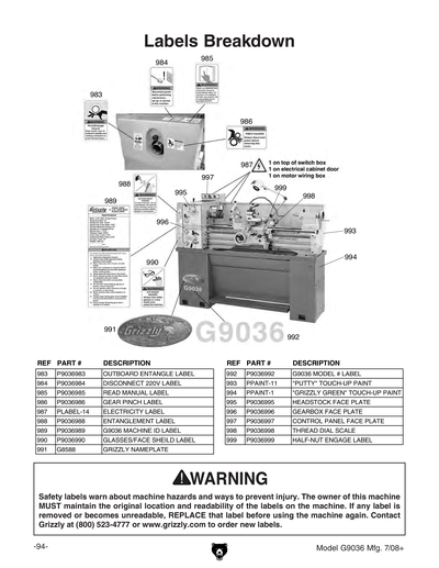 Part Diagram for G9036