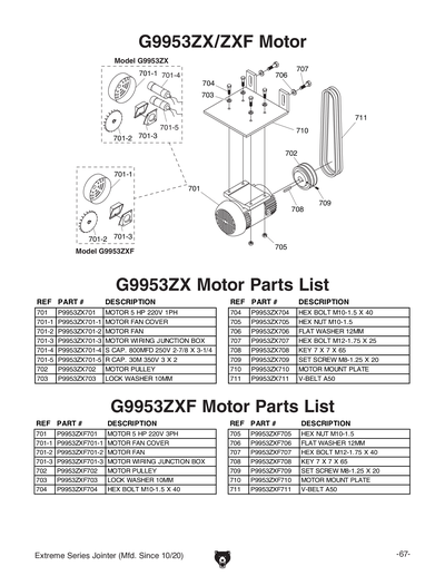 Parts for G9953ZX 16