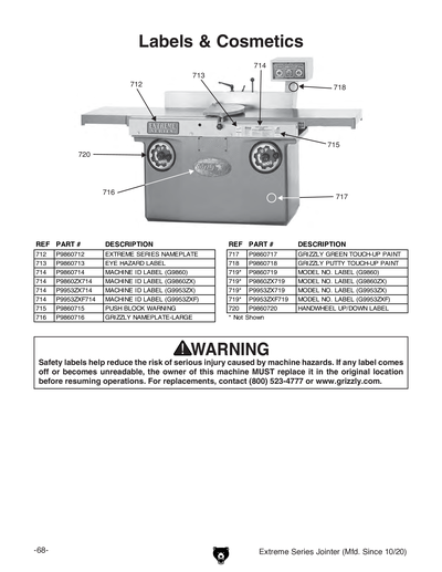 Parts for G9953ZX 16