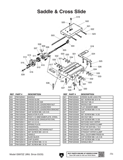 Parts for G9972Z 11