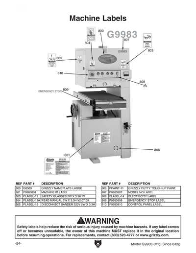 Part Diagram for G9983
