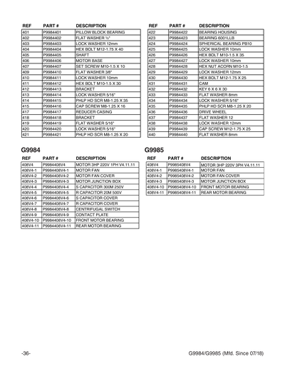 Part Diagram for G9985