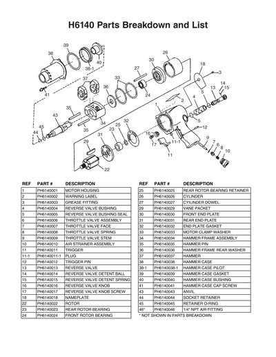 Part Diagram for H6140