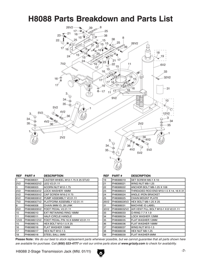 Part Diagram for H8088
