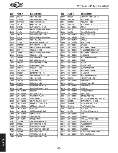 Part Diagram for M1110