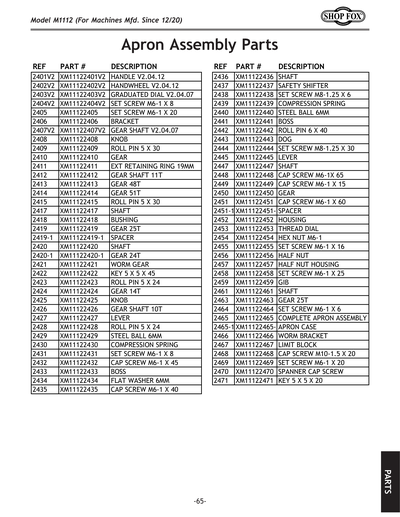 Part Diagram for M1112