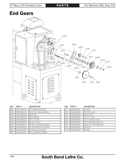 Parts for SB1049F 13