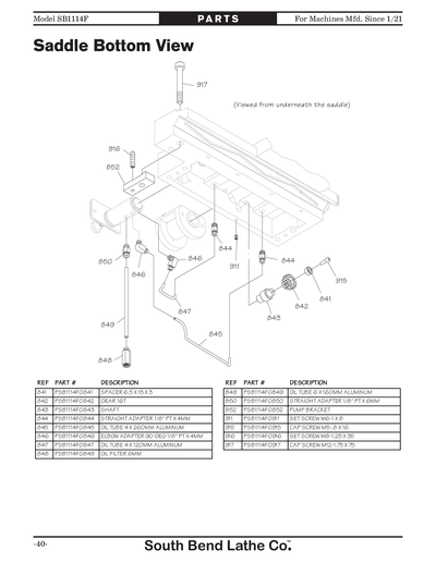 Part Diagram for SB1114F