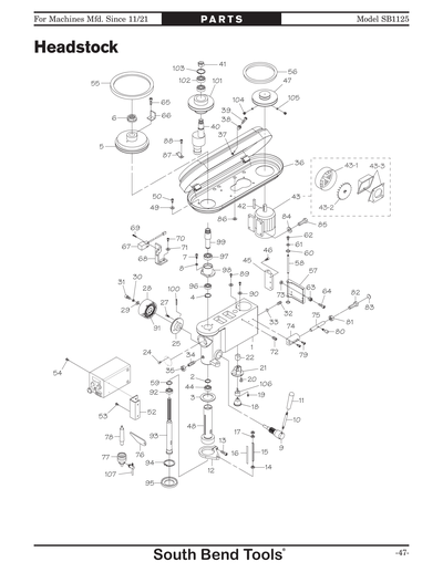 Part Diagram for SB1125