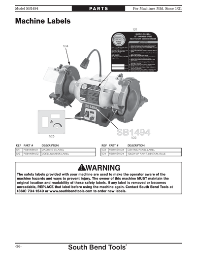 Part Diagram for SB1494