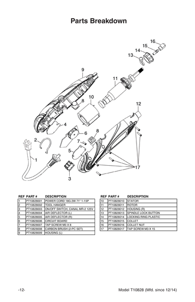 Part Diagram for T10828