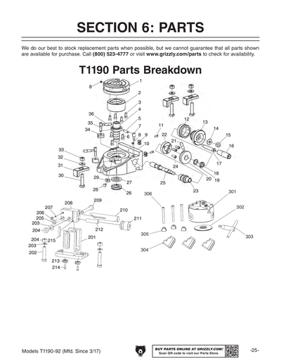 Part Diagram for T1190