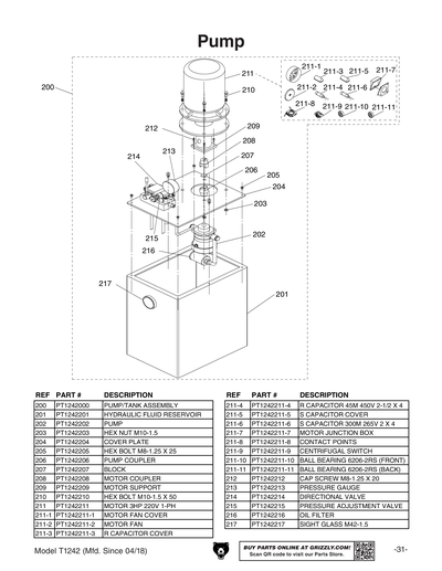 Part Diagram for T1242