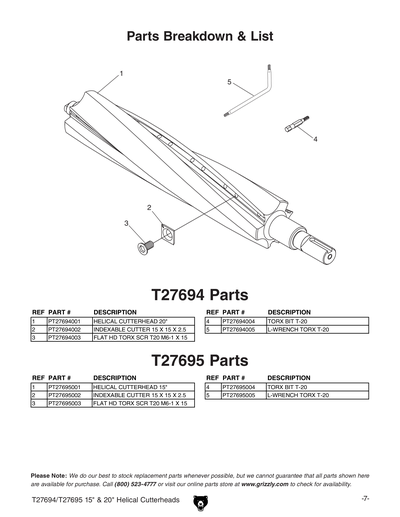 Part Diagram for T27694