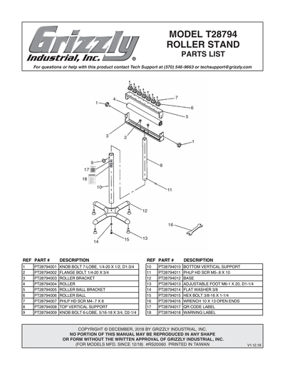 Part Diagram for T28794