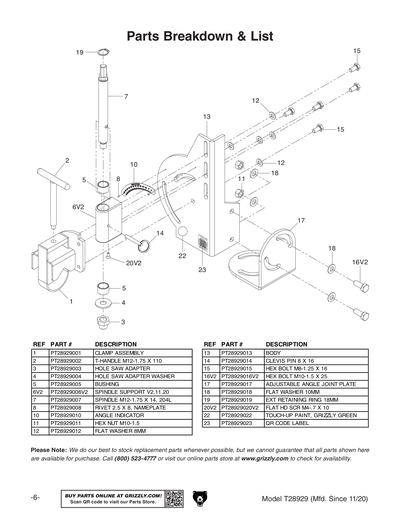 Part Diagram for T28929