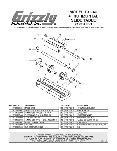 Part Diagram for T31762