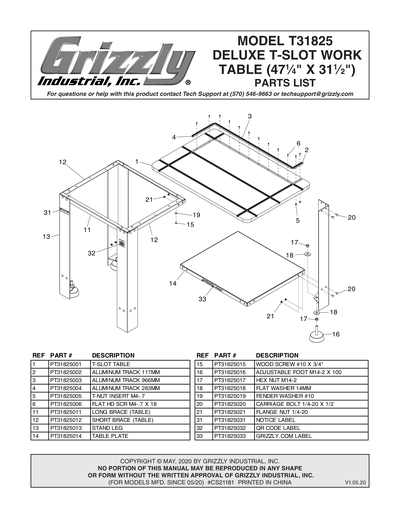 Part Diagram for T31825