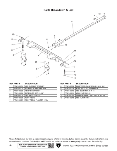 Part Diagram for T32749