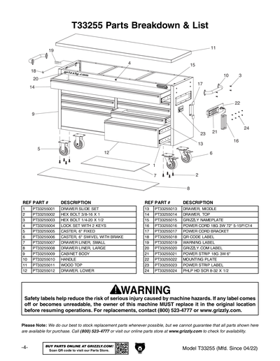 Part Diagram for T33255