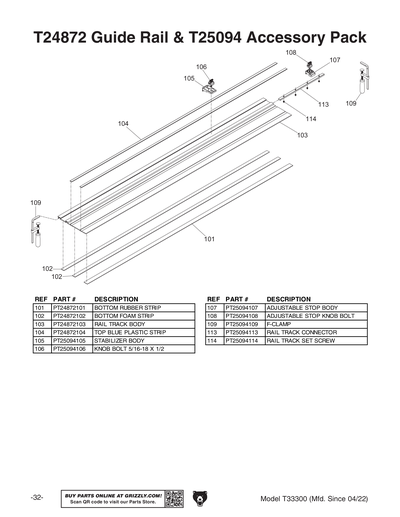 Part Diagram for T33300