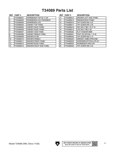 Part Diagram for T34089