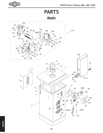 Parts for 2 HP Shaper - Grizzly Industrial, Inc. Parts for 2 HP Shaper - Grizzly Industrial, Inc.